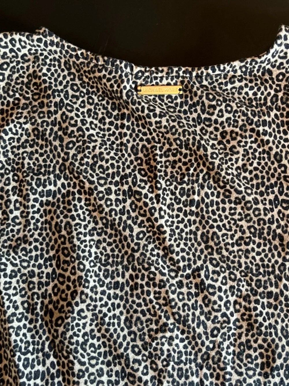 Michael Kors Women's Leopard Print Cold-Shoulder Mini Sheath Dress Size M